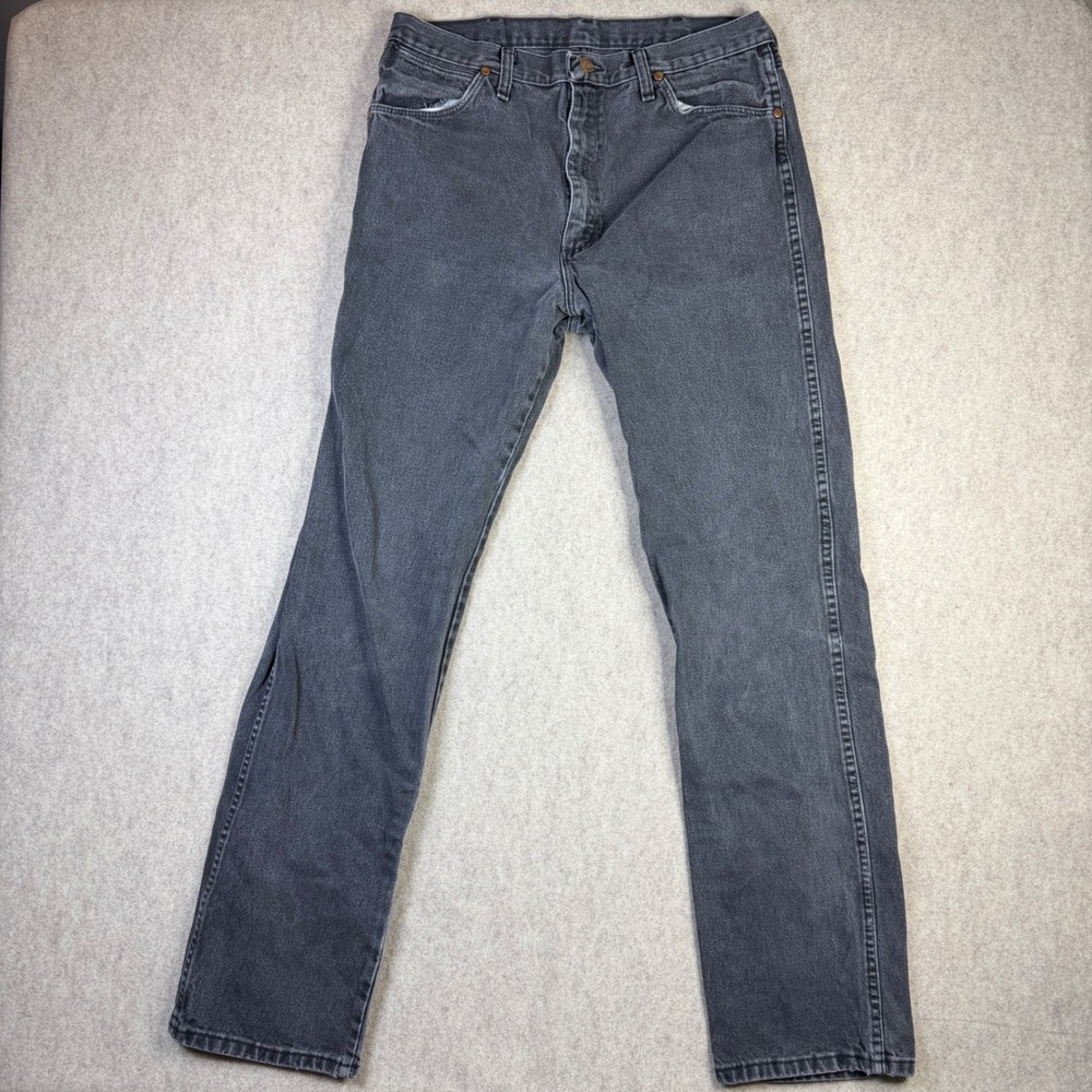 Wrangler Cowboy Cut 13MWZWK Black Denim Jeans Mens 34x36 Regular Straight Leg